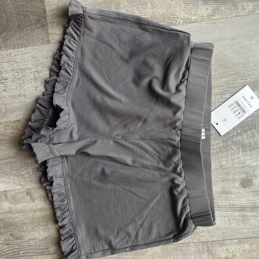 Gray Ruffled Women's Shorts